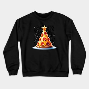 Pizza Xmas Tree, Christmas Style Pizza Lover Crewneck Sweatshirt